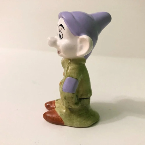 Dopey Figurine Ceramic Snow White 3 Inch Tall Figure Unmarked - Picture 3 of 14